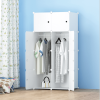 8 Cube Organizer Stackable Plastic Cube Storage Shelves Design Multifunctional Modular Closet Cabinet with Hanging Rod RT