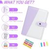 Amazon Banned Budget Binder, Money Organizer for Cash with 12pcs Clear Pockets & 24pcs Budget Sheets Budget Planner A6 Binder with PU Leather, Cash En