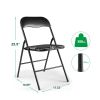White/Black Plastic Folding Chair for Wedding Commercial Events Stackable Folding Chairs with Padded Cushion Seat