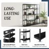 Bookcase and Bookshelf, Home Office 5 Tier Bookshelf, Open Freestanding Storage Shelf with Metal Frame