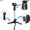 Mini Microphone Stand Tripod Universal Adjustable Desk Microphone Stand Portable Foldable Table Top Desktop Stand with Small Plastic Microphone Clip 5
