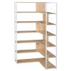 7-Tier Bookcase Home Office Bookshelf, L-Shaped Corner Bookcase with Metal Frame, Industrial Style Shelf with Open Storage, MDF Board