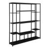 Bookcase and Bookshelf, Home Office 5 Tier Bookshelf, Open Freestanding Storage Shelf with Metal Frame