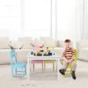 Kids Wooden Table and 4 Chair Set, 5 Pieces Set Includes 4 Chairs and 1 Activity Table, Toddler Table for 3-7 Years, Playroom Furniture, Picnic Table