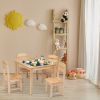 Kids Wooden Table and 4 Chair Set, 5 Pieces Set Includes 4 Chairs and 1 Activity Table, Toddler Table for 3-7 Years, Playroom Furniture, Picnic Table