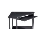Triangle Computer Desk,Corner Desk With Smooth Keyboard Tray& Storage Shelves ,Compact Home Office,Small Desk With Sturdy Steel Frame As Workstation F