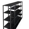 Bookcase and Bookshelf, Home Office 5 Tier Bookshelf, Open Freestanding Storage Shelf with Metal Frame