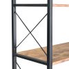 7-Tier Bookcase Home Office Bookshelf, L-Shaped Corner Bookcase with Metal Frame, Industrial Style Shelf with Open Storage, MDF Board