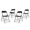 White/Black Plastic Folding Chair for Wedding Commercial Events Stackable Folding Chairs with Padded Cushion Seat