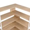 7-Tier Bookcase Home Office Bookshelf, L-Shaped Corner Bookcase with Metal Frame, Industrial Style Shelf with Open Storage, MDF Board