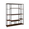 Bookcase and Bookshelf, Home Office 5 Tier Bookshelf, Open Freestanding Storage Shelf with Metal Frame