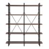 [VIDEO] Home Office 5 Tier Bookshelf, X Design Etageres Storage Shelf, Industrial Bookcase for Office with Metal Frame