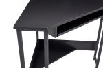 Triangle Computer Desk,Corner Desk With Smooth Keyboard Tray& Storage Shelves ,Compact Home Office,Small Desk With Sturdy Steel Frame As Workstation F