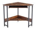 Triangle Computer Desk,Corner Desk With Smooth Keyboard Tray& Storage Shelves ,Compact Home Office,Small Desk With Sturdy Steel Frame As Workstation F