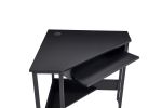 Triangle Computer Desk,Corner Desk With Smooth Keyboard Tray& Storage Shelves ,Compact Home Office,Small Desk With Sturdy Steel Frame As Workstation F