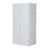 8 Cube Organizer Stackable Plastic Cube Storage Shelves Design Multifunctional Modular Closet Cabinet with Hanging Rod RT