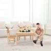 Kids Wooden Table and 4 Chair Set, 5 Pieces Set Includes 4 Chairs and 1 Activity Table, Toddler Table for 3-7 Years, Playroom Furniture, Picnic Table