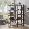 [VIDEO] Home Office 5 Tier Bookshelf, X Design Etageres Storage Shelf, Industrial Bookcase for Office with Metal Frame