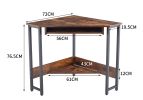 Triangle Computer Desk,Corner Desk With Smooth Keyboard Tray& Storage Shelves ,Compact Home Office,Small Desk With Sturdy Steel Frame As Workstation F