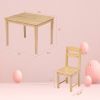 Kids Wooden Table and 4 Chair Set, 5 Pieces Set Includes 4 Chairs and 1 Activity Table, Toddler Table for 3-7 Years, Playroom Furniture, Picnic Table