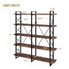 [VIDEO] Home Office 5 Tier Bookshelf, X Design Etageres Storage Shelf, Industrial Bookcase for Office with Metal Frame