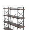 [VIDEO] Home Office 5 Tier Bookshelf, X Design Etageres Storage Shelf, Industrial Bookcase for Office with Metal Frame